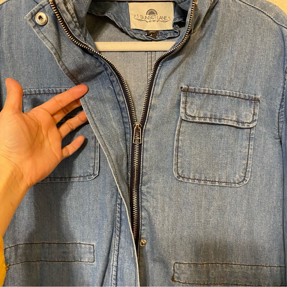 1 Sunset Lane lightweight denim utility jacket - Picture 5 of 9
